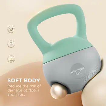 6KG Kettlebell, Soft Kettle Bell with Non-Slip Handle for Home Gym Weight Lifting and Strength Training | SPORTNOW
