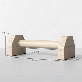 Wooden Parallettes Bars Push up Handles with Non-Slip Base, Calisthenics Equipment for Home Gym Training | SPORTNOW