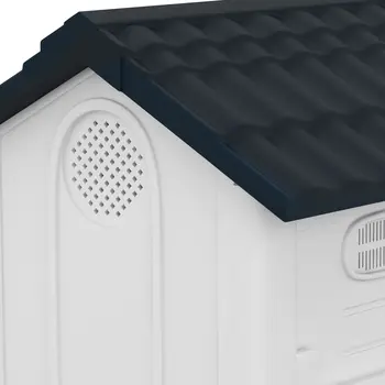 Plastic Dog Kennel with Windows, for Garden Patio, Miniature and Small Dogs, 80 x 69 x 76cm - Grey | PawHut