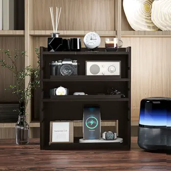 Four-Tier PC Desk Organiser - Dark Brown by HOMCOM