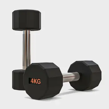 2 x 4kg Dumbbells Weights Set with 12-Sided Shape and Non-Slip Grip for Men Women Home Gym Workout by SPORTNOW