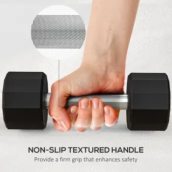 2 x 4kg Dumbbells Weights Set with 12-Sided Shape and Non-Slip Grip for Men Women Home Gym Workout by SPORTNOW