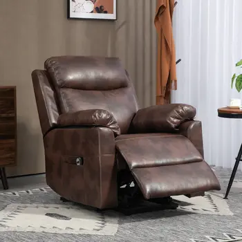 Riser and Recliner Chair, Lift Chair with Remote Control, Side Pockets, Pocket Spring in Dark Brown by HOMCOM