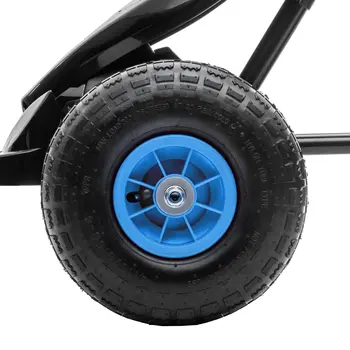 Kids Pedal Go Kart with Adjustable Seat, Inflatable Tyres in Blue by HOMCOM