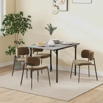 HOMCOM Folding Kitchen Table, Drop Leaf Dining Table, Extendable Kitchen Table for 2-4 People in Grey