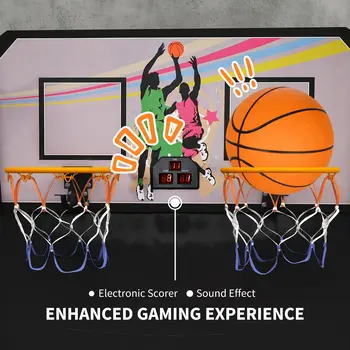 Foldable Double Shot Basketball Arcade Game with 8 Modes | SPORTNOW