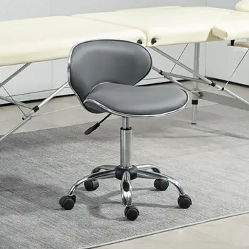 HOMCOM Adjustable Rolling Swivel Beauty Salon Chair, Stool for Spa in Grey