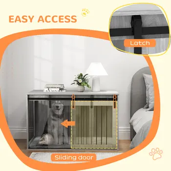 PawHut 118cm Dog Crate with Removable Cushion for Extra Large Dogs in Grey