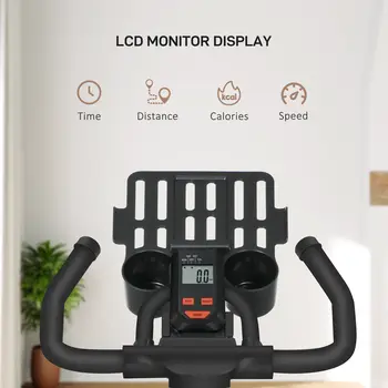 HOMCOM Black Exercise Bike, 8kg Flywheel Stationary Bike Indoor Cycling Machine with Adjustable Resistance Seat Handlebar