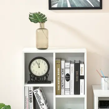 Seven-Cube Bookcase - White Wood Effect by HOMCOM