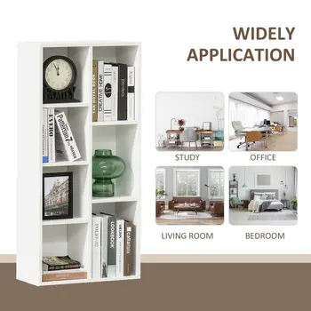 Seven-Cube Bookcase - White Wood Effect by HOMCOM