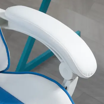 Vinsetto Racing Computer Gaming Chair, Reclining PU Leather Chair with Removable Rabbit Ears, Footrest and Lumber Support in Blue
