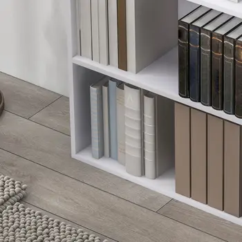 HOMCOM 2 Tier Bookshelf, Low Bookcase with Adjustable Shelf, 2 Compartments for Home Office, Living Room, Study in White