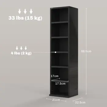 HOMCOM Set of Two 102 CD Storage Units in High Gloss Black