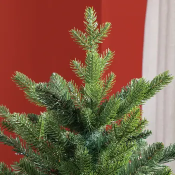 HOMCOM 6ft Artificial Christmas Tree with 1821 Tips, Metal Base, Realistic Hinged Xmas Tree for Home Office, Green