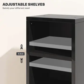 HOMCOM Set of Two 102 CD Storage Units in High Gloss Black