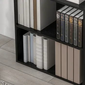 HOMCOM 2 Tier Bookshelf, Low Bookcase with Adjustable Shelf, 2 Compartments for Home Office, Living Room, Study in Black