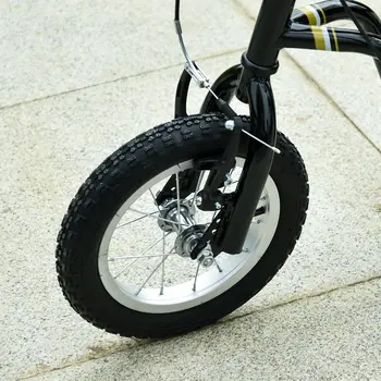 HOMCOM Teen Kids Stunt Scooter with Adjustable Handlebar, 12 Inch Rubber Tyres, Dual Brakes in Black