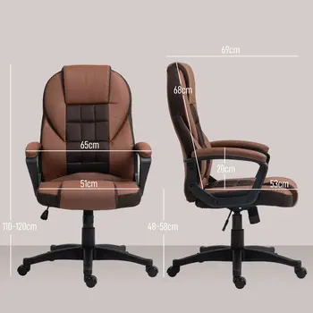 HOMCOM Faux Leather Office Chair in Brown