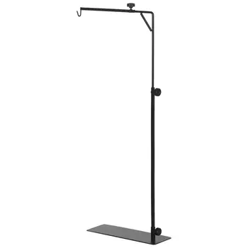 86-129Hcm Adjustable Height and Length Reptile Lamp Stand Holder with Hook Hanging, Base - Black | PawHut