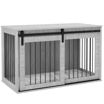 PawHut 118cm Dog Crate with Removable Cushion for Extra Large Dogs in Grey