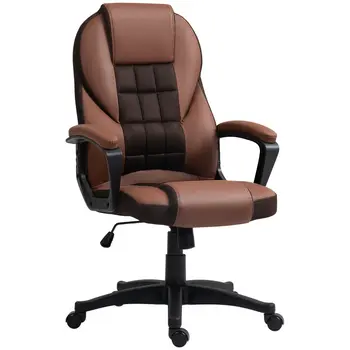 HOMCOM Faux Leather Office Chair in Brown