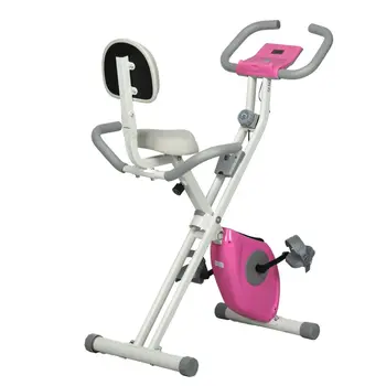 Folding Exercise Bike, 8 Level Magnetic Resistance Indoor Stationary Bike, Upright Adjustable Fitness Bike w/ Backrest Tablet Holder | HOMCOM