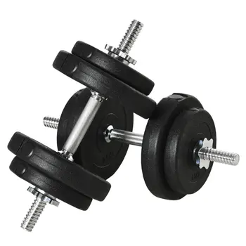 20KG Adjustable Weights Dumbbells Set, Dumbbell Hand Weights for Home Office Gym Body Fitness Lifting Training, Black | HOMCOM