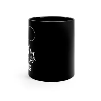 I'D Rather Be Fishing - Black Coffee Mug, 11oz