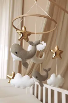 Handmade Little Whales baby mobile