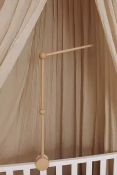 Wooden baby mobile arm fixed