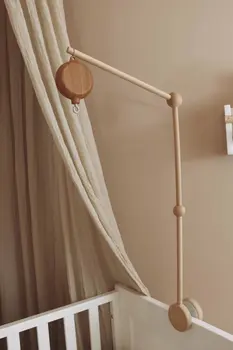 Wooden baby mobile arm fixed