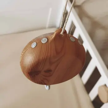 Battery music box for wooden mobile
