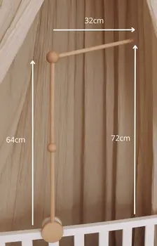 Wooden baby mobile arm fixed