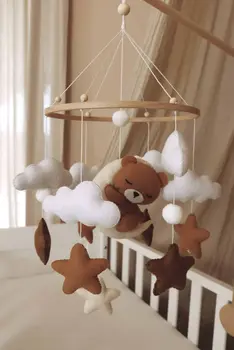Handmade Sleeping Teddy baby mobile