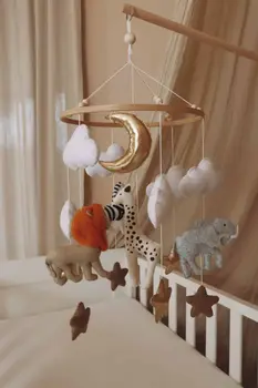 Complete set Handmade Safari baby mobile (Mobile + Arm + Box)