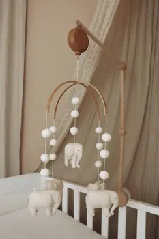 Complete set Handmade Elephants baby mobile (Mobile + Arm + Box)