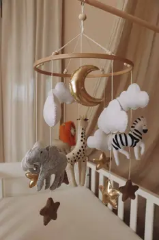 Complete set Handmade Safari baby mobile (Mobile + Arm + Box)