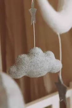 Complete set Handmade Moon And Stars baby mobile (Mobile + Arm + Box)