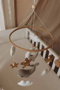 Handmade Little Whales baby mobile