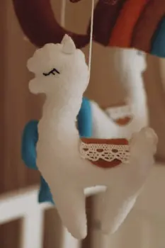 Handmade Lama baby mobile