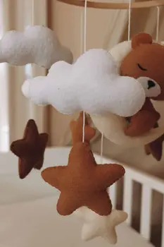 Handmade Sleeping Teddy baby mobile