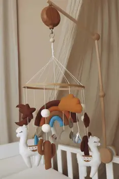 Complete set Handmade Lama baby mobile (Mobile + Arm + Box)