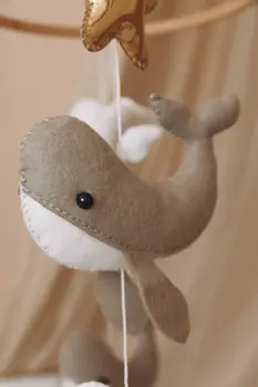 Handmade Little Whales baby mobile