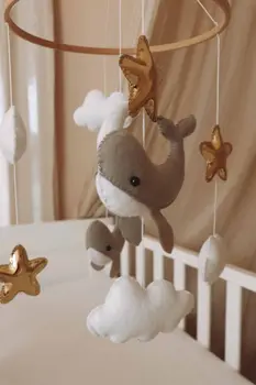 Handmade Little Whales baby mobile