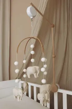 Complete set Handmade Elephants baby mobile (Mobile + Arm + Box)