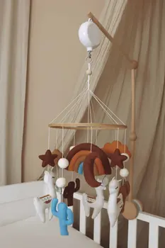 Complete set Handmade Lama baby mobile (Mobile + Arm + Box)