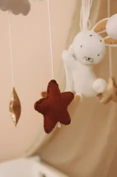 Handmade Bunny baby mobile  bordeaux