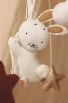 Handmade Bunny baby mobile  bordeaux