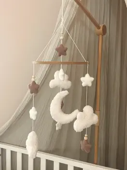 Handmade fluffy clouds baby mobile